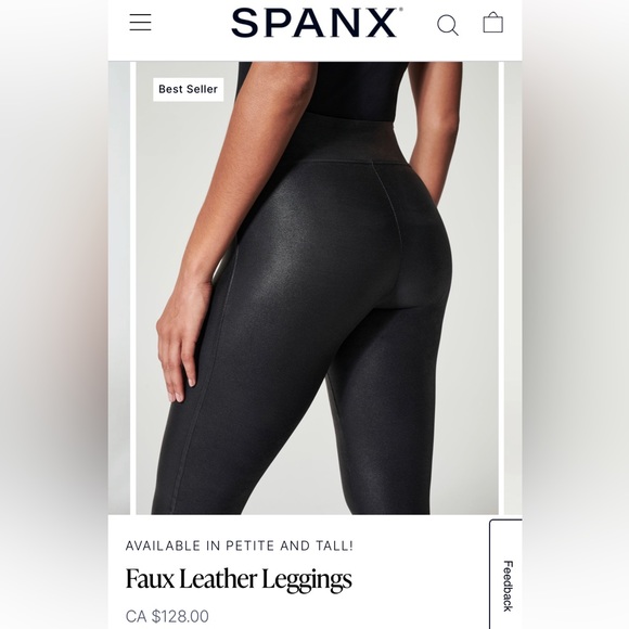 Spanx faux leather leggings. - Picture 1 of 3